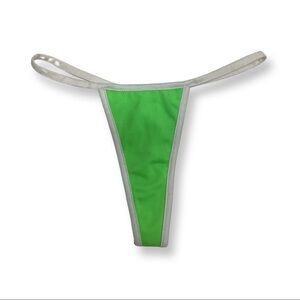 Zuliana Vintage Size Small Neon Green Thong Bikini Bottom. New With Tags